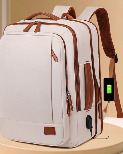 Unisex Rucksack für Uni & Arbeit Beige