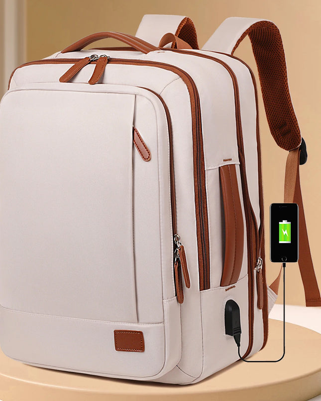 Unisex Rucksack für Uni & Arbeit Beige