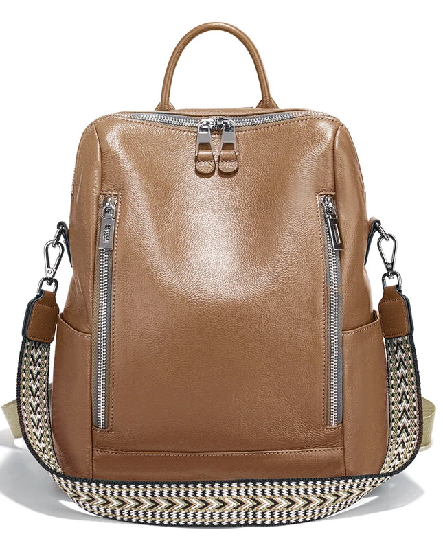 Business Rucksack Damen Braun Leder