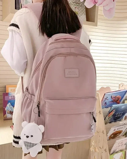 Schulrucksack Damen Nylon Wasserdicht Pink
