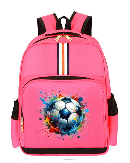 Schulrucksack Fussball-Design Pink