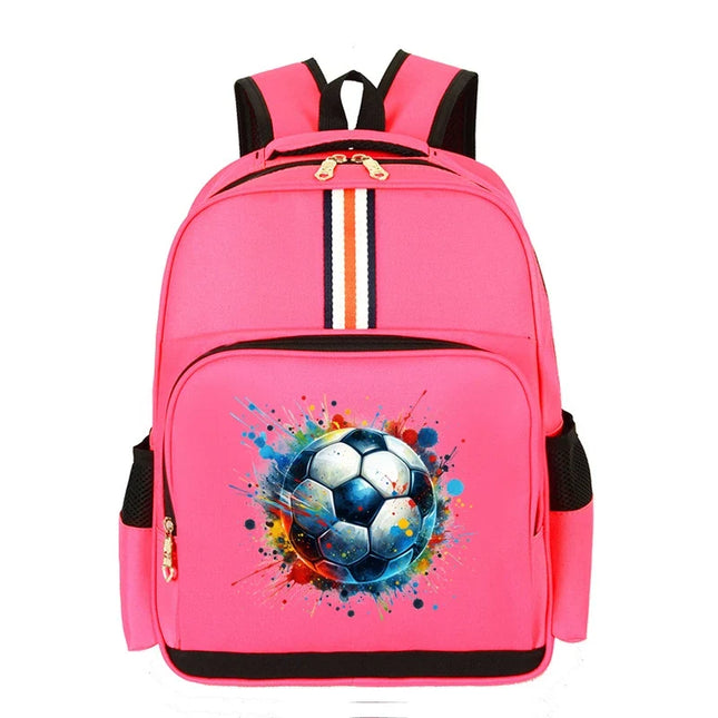 Schulrucksack Fussball-Design Pink