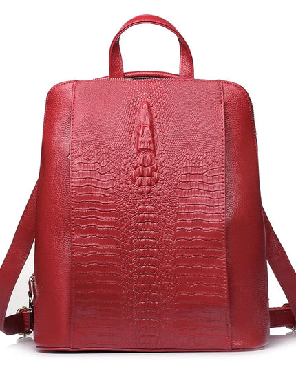 Leder Rucksack Damen A4 & Laptop Rot