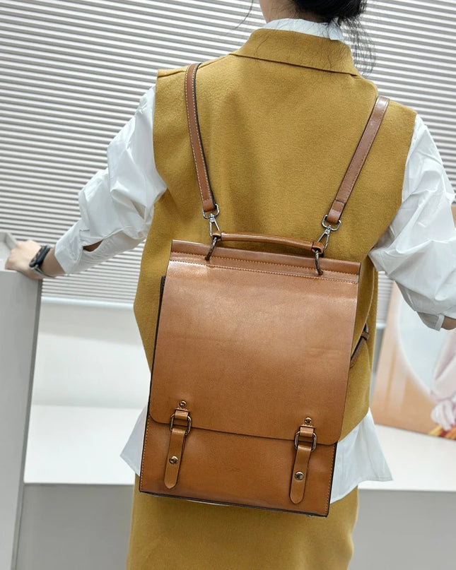 Damen Rucksack aus Leder für Uni & Schule