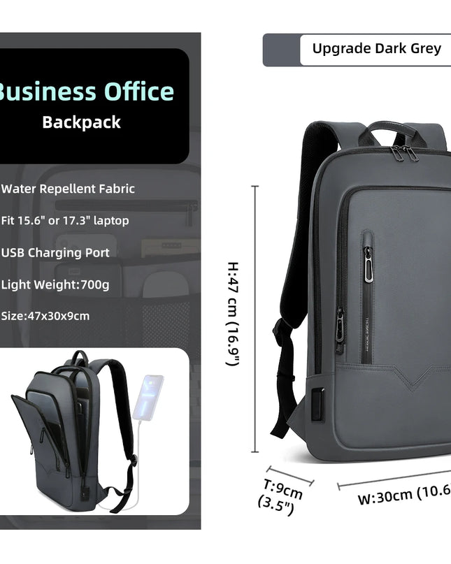 Laptop Rucksack 15,6 Zoll USB Grau