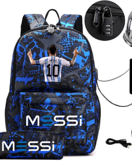 Schulrucksack mit USB-Anschluss - Grau