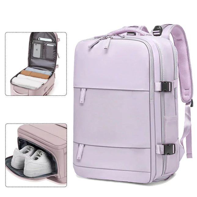 Business Rucksack Damen mit Schuhfach lila