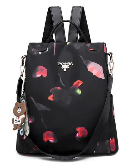 Schulrucksack fuer Damen mit Blumenmuster