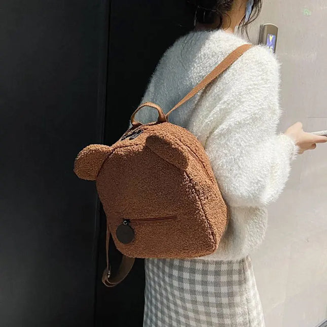 Schulrucksack Plüsch Tierohren – Schwarz &