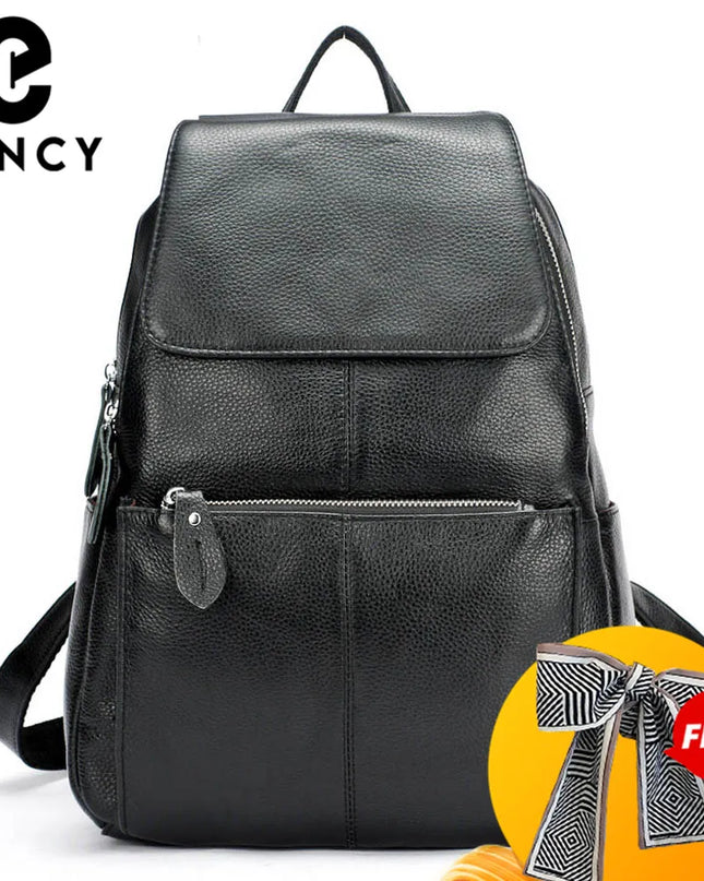 Damen Rucksack Leder Anti-Diebstahl Hellgrün