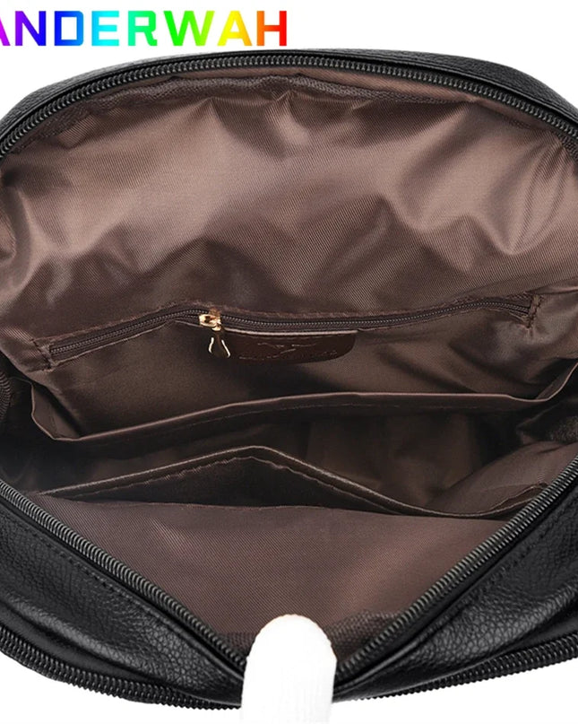 Leder Rucksack Damen klein Burgunderrot