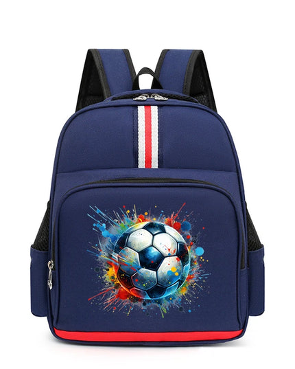 Schulrucksack Fussball-Design Blau