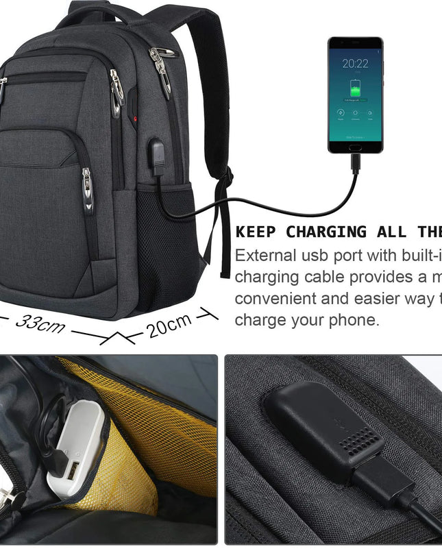 Laptop Rucksack Ergonomie Schwarz 20-35L