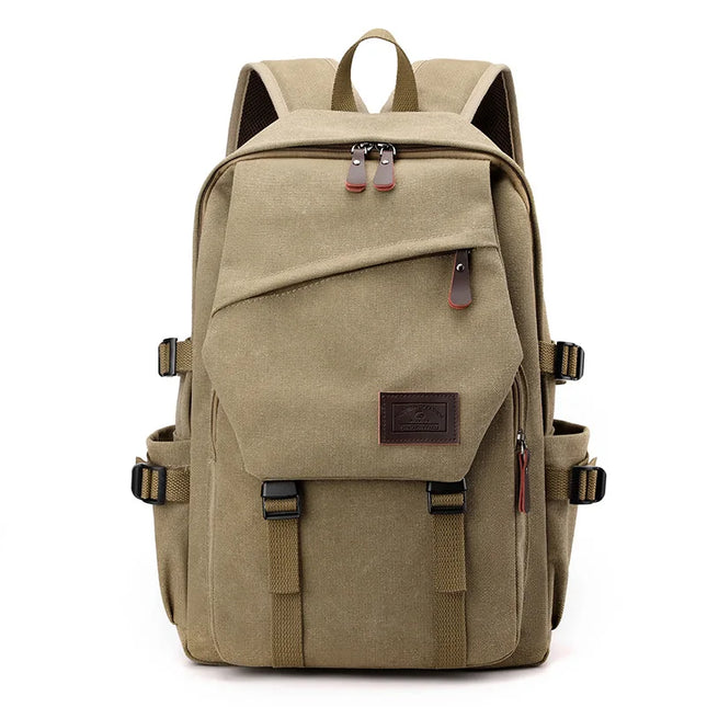 Retro Uni Rucksack aus Canvas Khaki