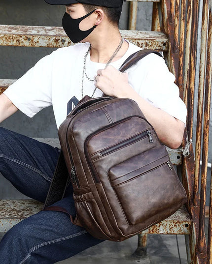 Laptop Rucksack mit USB-Anschluss Hellbraun
