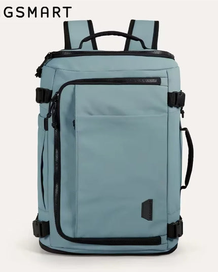 Erweiterbarer Schulrucksack Hellblau 38L