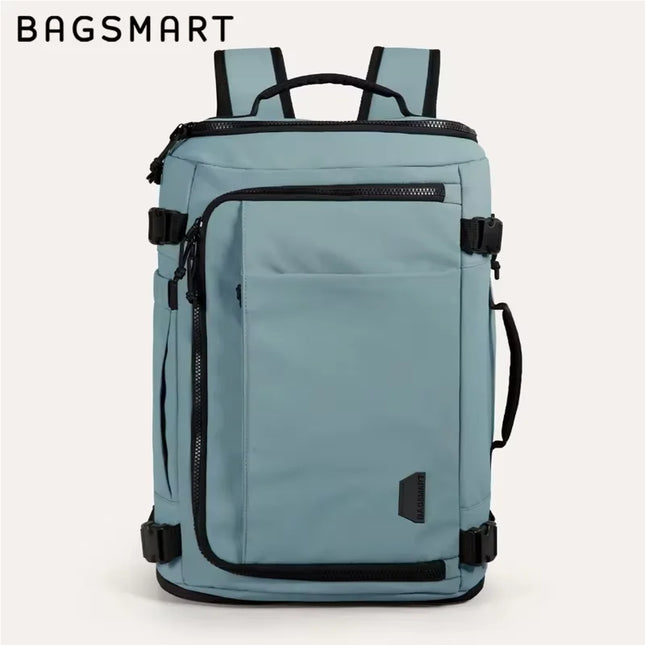 Erweiterbarer Schulrucksack Hellblau 38L