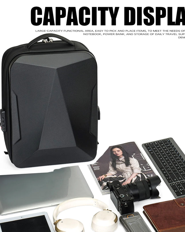 Erweiterbarer Business Rucksack Schwarz