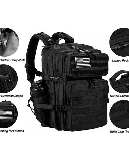 Rucksack Arbeit & Uni 45L Schwarz Oxford