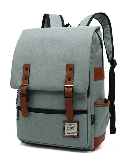 Laptop Rucksack 16 Zoll Canvas Hellgrün