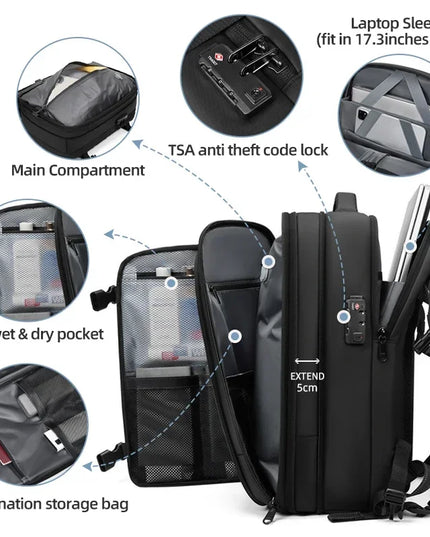Laptop Rucksack 17 Zoll erweiterbar