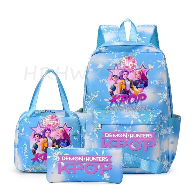 Schulrucksack Set KPop Demon Hunters Grau