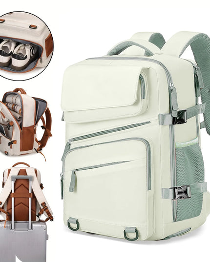 Business Rucksack erweiterbar Hellgrün