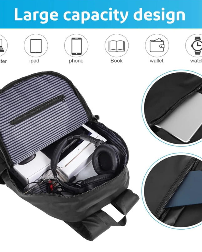 Schulrucksack Schwarz für 14 Zoll Laptop