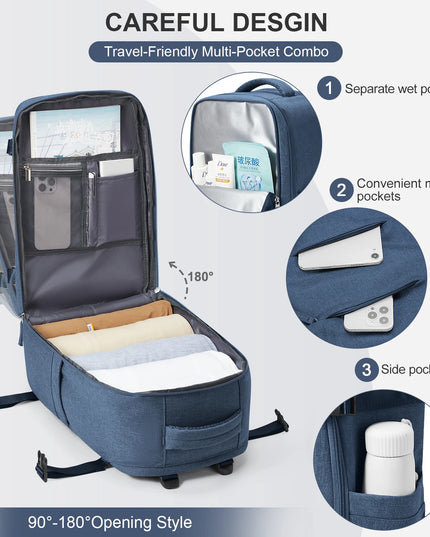 Laptop Rucksack fuer Uni & Arbeit Blau
