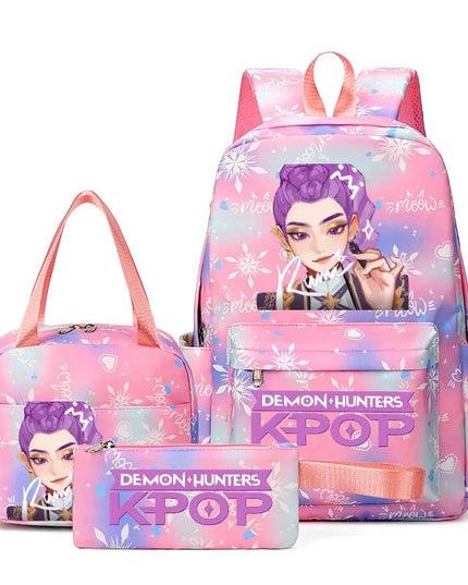 Schulrucksack Set Demon Hunters Burgundy