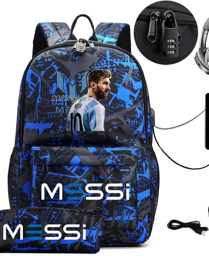 Schulrucksack mit USB-Anschluss in Grün