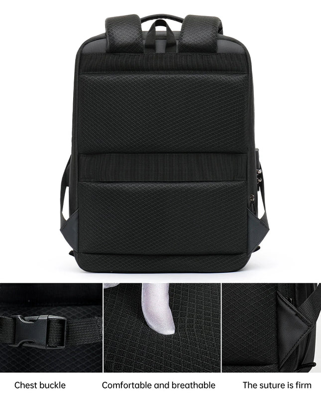 Business Rucksack erweiterbar Grau