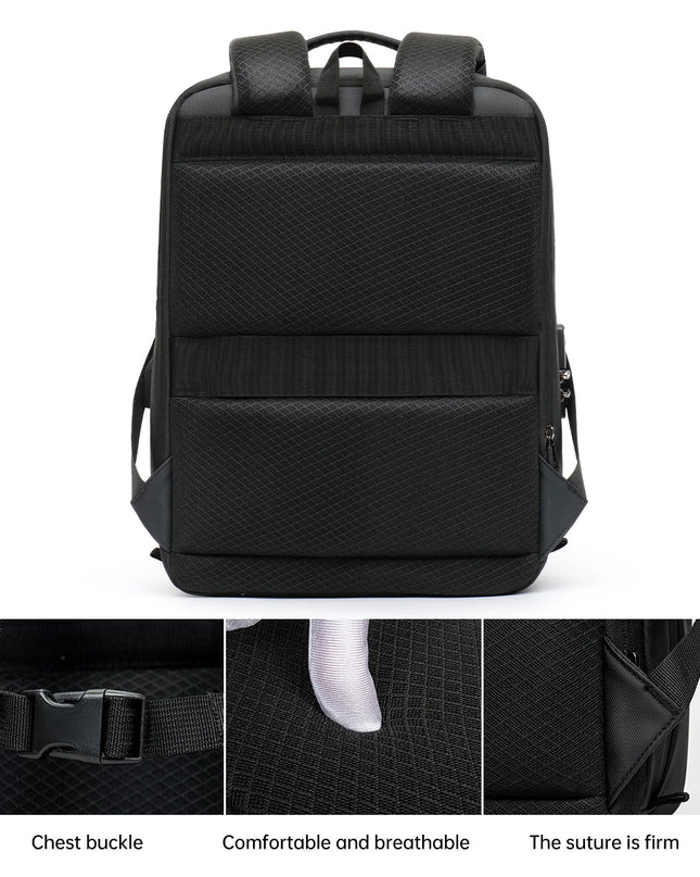 Erweiterbarer Business Rucksack Schwarz