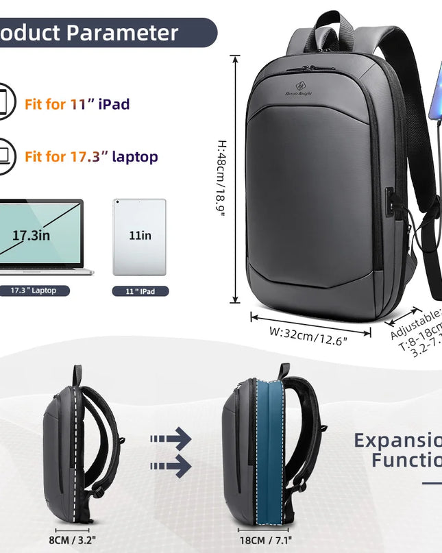 Business Laptop Rucksack 17 Zoll mit USB
