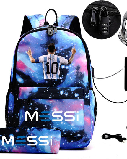 Schulrucksack mit USB-Anschluss - Lila