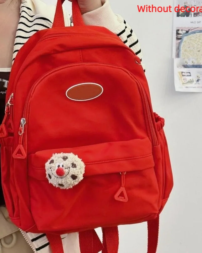 Schulrucksack Damen Nylon - leicht & rot