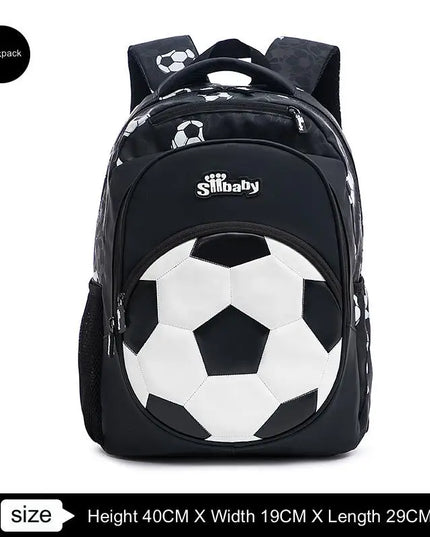 Schulrucksack Jungen Fussball Schwarz-Weiss
