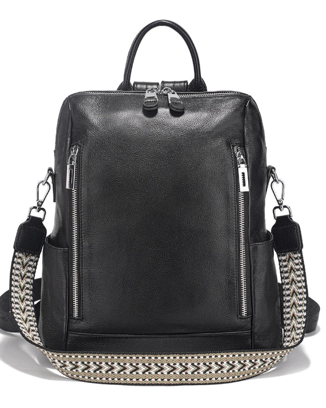 Rucksack Damen Leder Schwarz