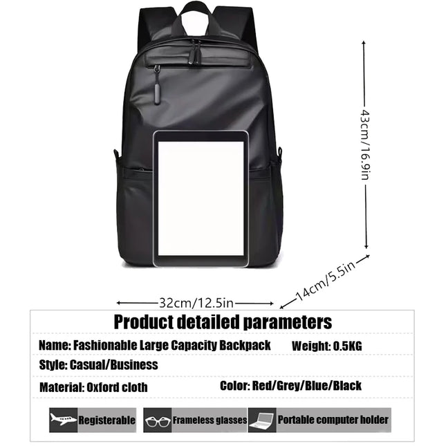 Leichter Laptop Rucksack Grau wasserabweisend