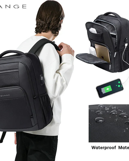 Laptop Rucksack mit USB-Port - Schwarz