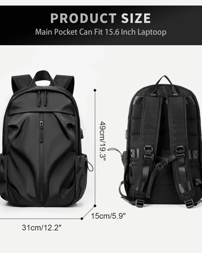 Laptop Rucksack mit USB-Anschluss, Schwarz