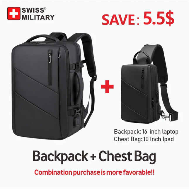 SWISS MILITARY Chest Bag Schwarz 11 Zoll iPad