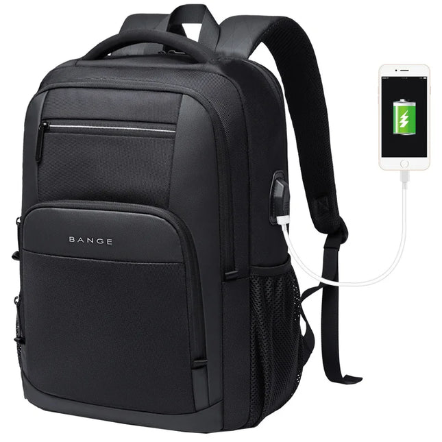 Laptop Rucksack mit USB-Port - Schwarz