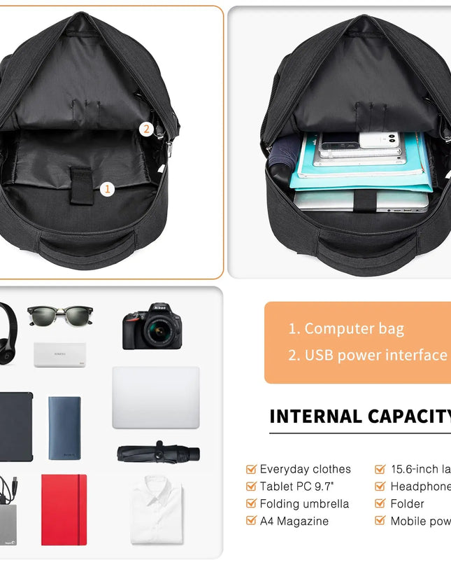 Laptop Rucksack Kono Grau mit USB-Port