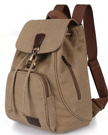 Schulrucksack Canvas Laptop Khaki