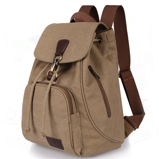 Schulrucksack Canvas Laptop Khaki