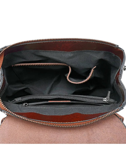 Rucksack Damen Leder Braun 20-35L