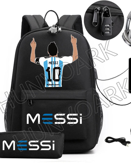 Schulrucksack mit USB-Anschluss - Grau