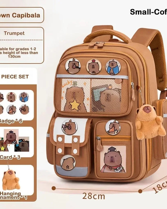 Schulrucksack Capybara Design Pink