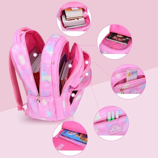 Mädchen Schulrucksack Pink Gross